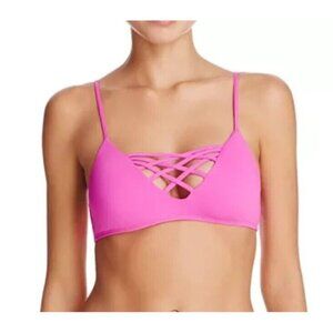 New L Space Jamie Bikini Top Womens XS Pullover Fuchsia Pink
